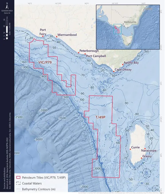 ConocoPhillips map of permit areas in Otway Basin ConocoPhillips map of permit areas in Otway Basin