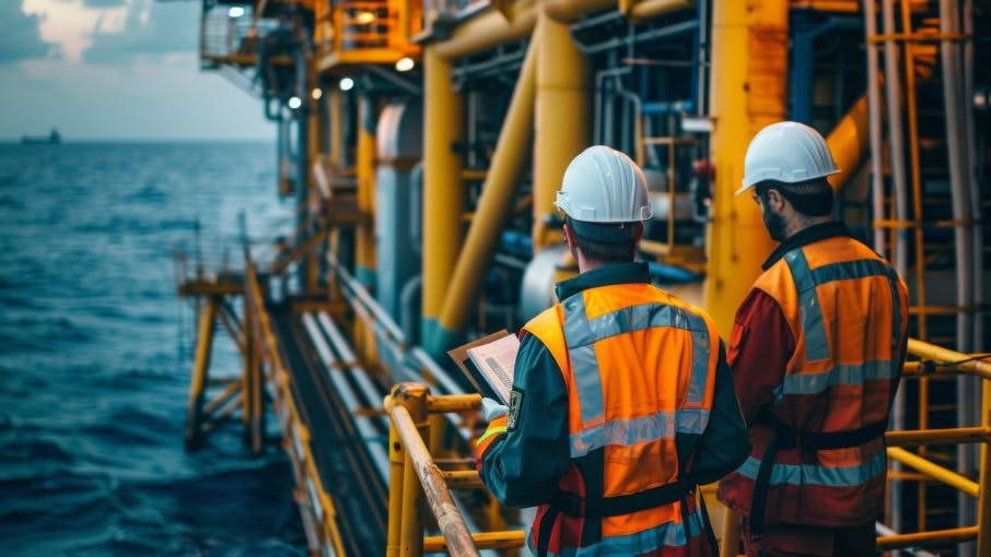 training exercise for offshore oil and gas workers