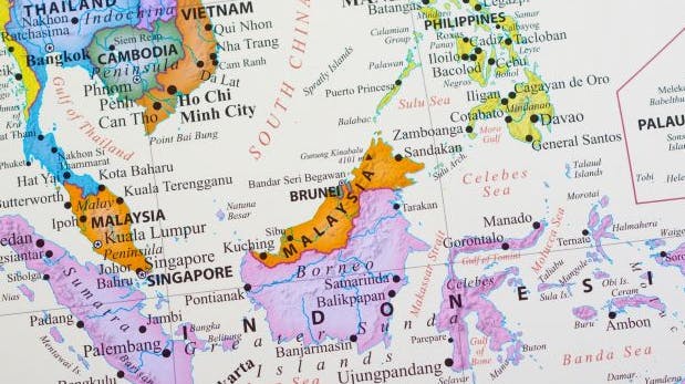 Offshore Brunei, Malaysia map