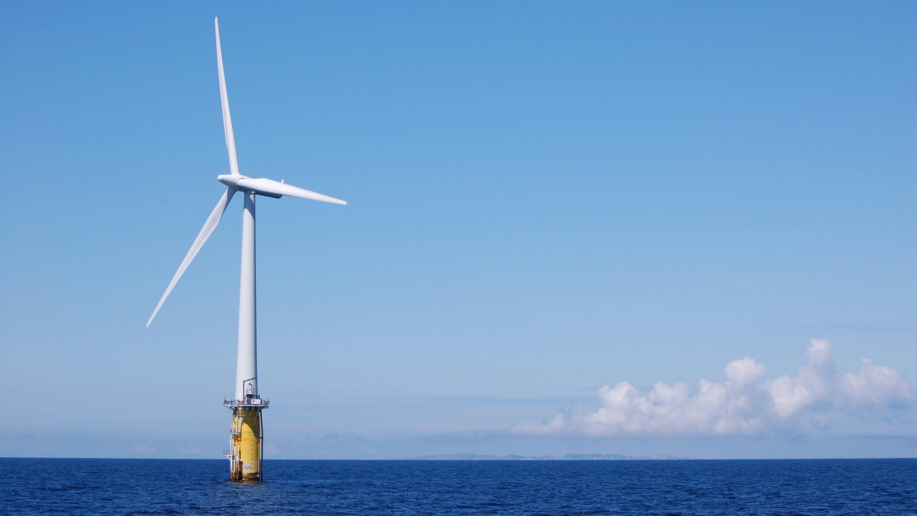 Floating wind turbine off the coast of Karm&oslash;y, Norway