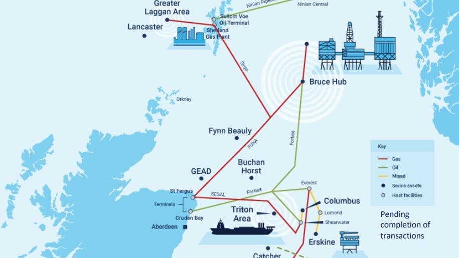 North Sea assets map