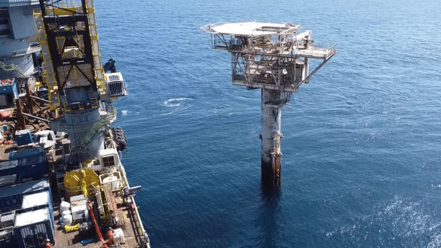 Removal and disposal of the Campbell platform structure offshore Australia