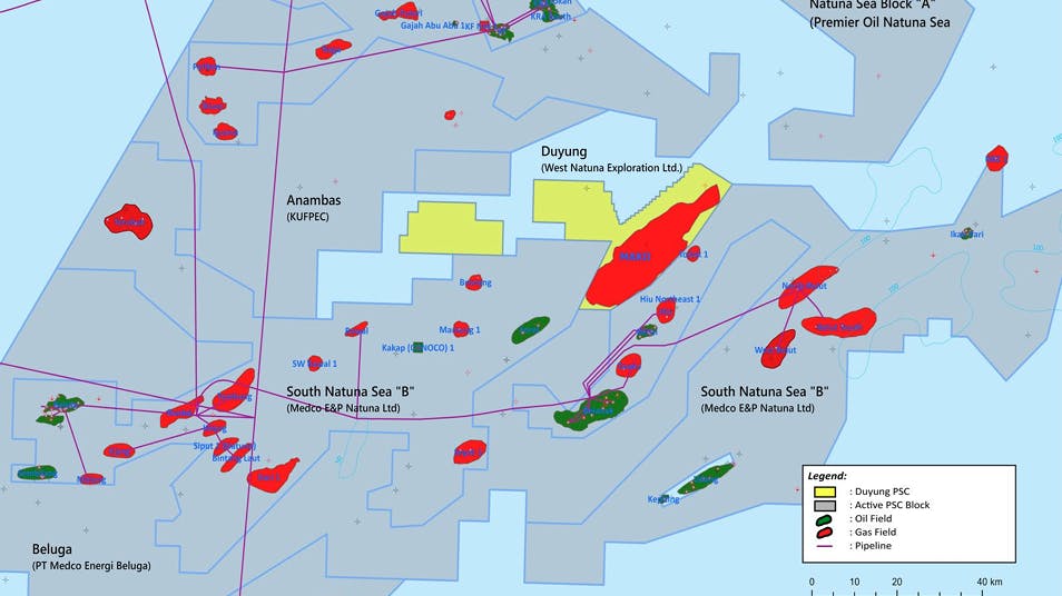 Map: Duyung PSC and Mako Gas Field