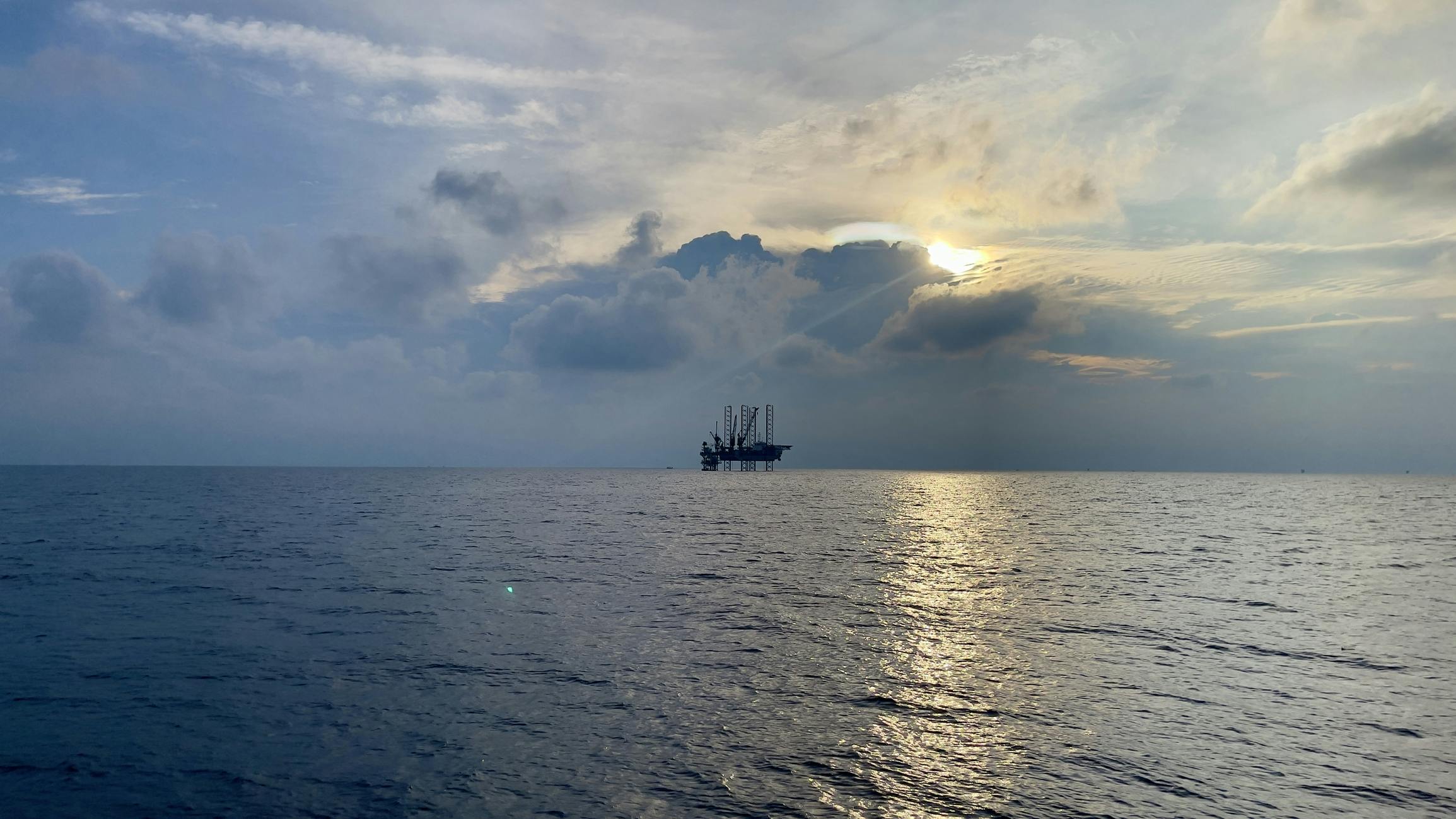a jackup rig in the Java Sea offshore Indonesia
