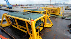 subsea equipment lifted from Appleton Docks to a heavy lift barge subsea equipment lifted from Appleton Docks to a heavy lift barge