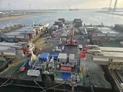 Load tests with Iron Lady cargo barge Load tests with Iron Lady cargo barge