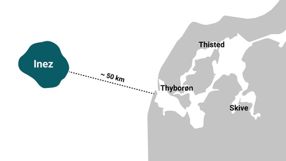 Map of Inez area in the North Sea