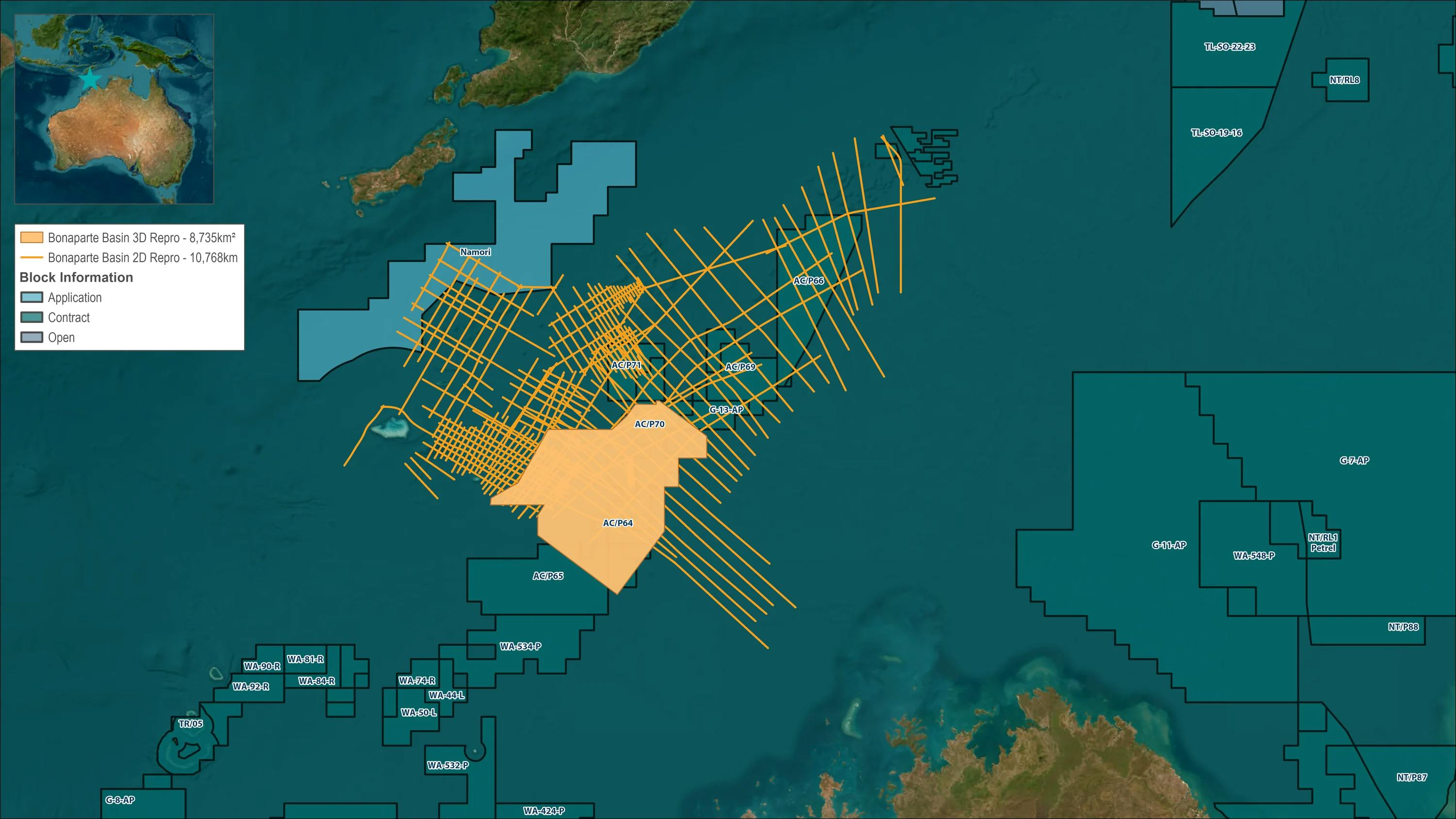 TGS Bonaparte Basin map