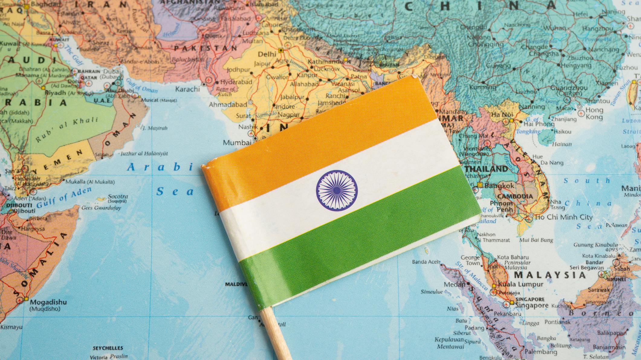 India map and flag