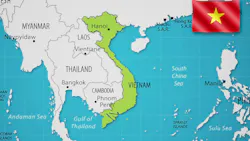 Vietnam map and flag Vietnam map and flag