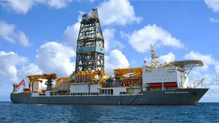 valaris drillship in the bumerangue block