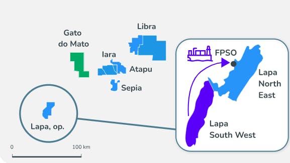 Map of offshore Lapa Field