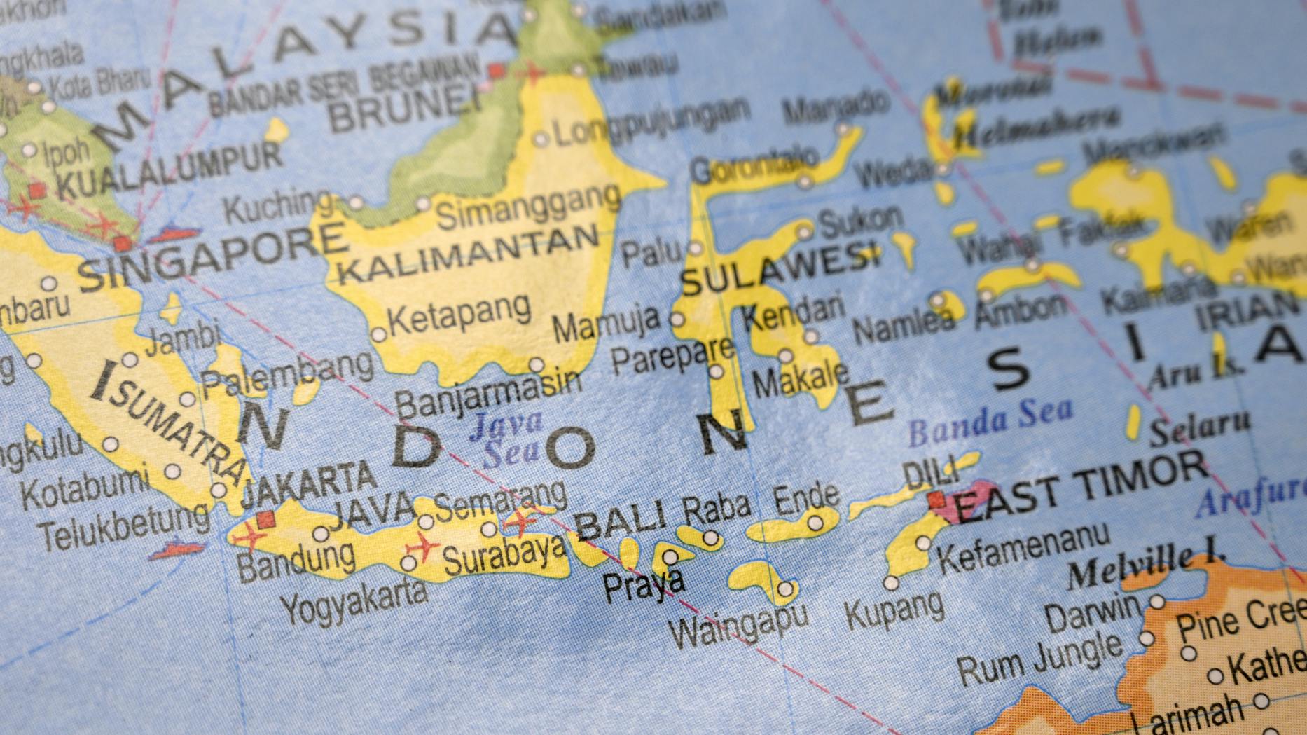 Map of Indonesia and the Java Sea