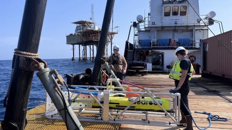 Bedrock AUV deployment offshore