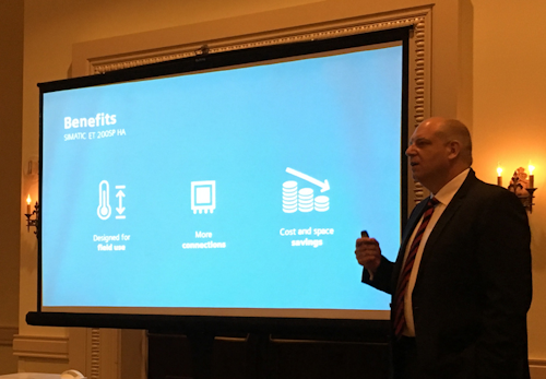 Axel Lorenz, head of Process Automation for Siemens, discusses what’s new in process automation during a press briefing about Siemens’ PCS 7 V 9.0 distributed control system at Automation Summit 2017.