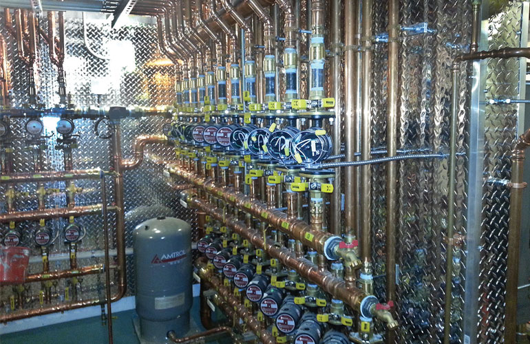 Circulator pumps installed in the Newport Mansion in Rhode Island. All graphics courtesy of Xylem Inc.