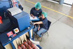 During a third-party X-ray inspection, someone is always monitoring the screen, looking for the presence of a foreign object. All graphics courtesy of FlexXray During a third-party X-ray inspection, someone is always monitoring the screen, looking for the presence of a foreign object. All graphics courtesy of FlexXray