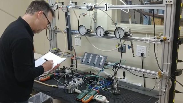 Equilibar president Jeff Jennings worked in the laboratory for months to modify the company&rsquo;s patented back pressure regulator design for medical use to meet increased needs for breathing assistance technology due to COVID19.