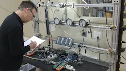 Equilibar president Jeff Jennings worked in the laboratory for months to modify the company’s patented back pressure regulator design for medical use to meet increased needs for breathing assistance technology due to COVID19. Equilibar president Jeff Jennings worked in the laboratory for months to modify the company’s patented back pressure regulator design for medical use to meet increased needs for breathing assistance technology due to COVID19.