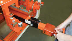 This slide-out belt cleaner is engineered to be accessed safely and replaced by a single worker. This slide-out belt cleaner is engineered to be accessed safely and replaced by a single worker.