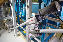Twin sets of conveyors, each with a 12-foot-long long flexible screw conveyor, interconnect with a 10-foot-long long screw conveyor. Twin sets of conveyors, each with a 12-foot-long long flexible screw conveyor, interconnect with a 10-foot-long long screw conveyor.