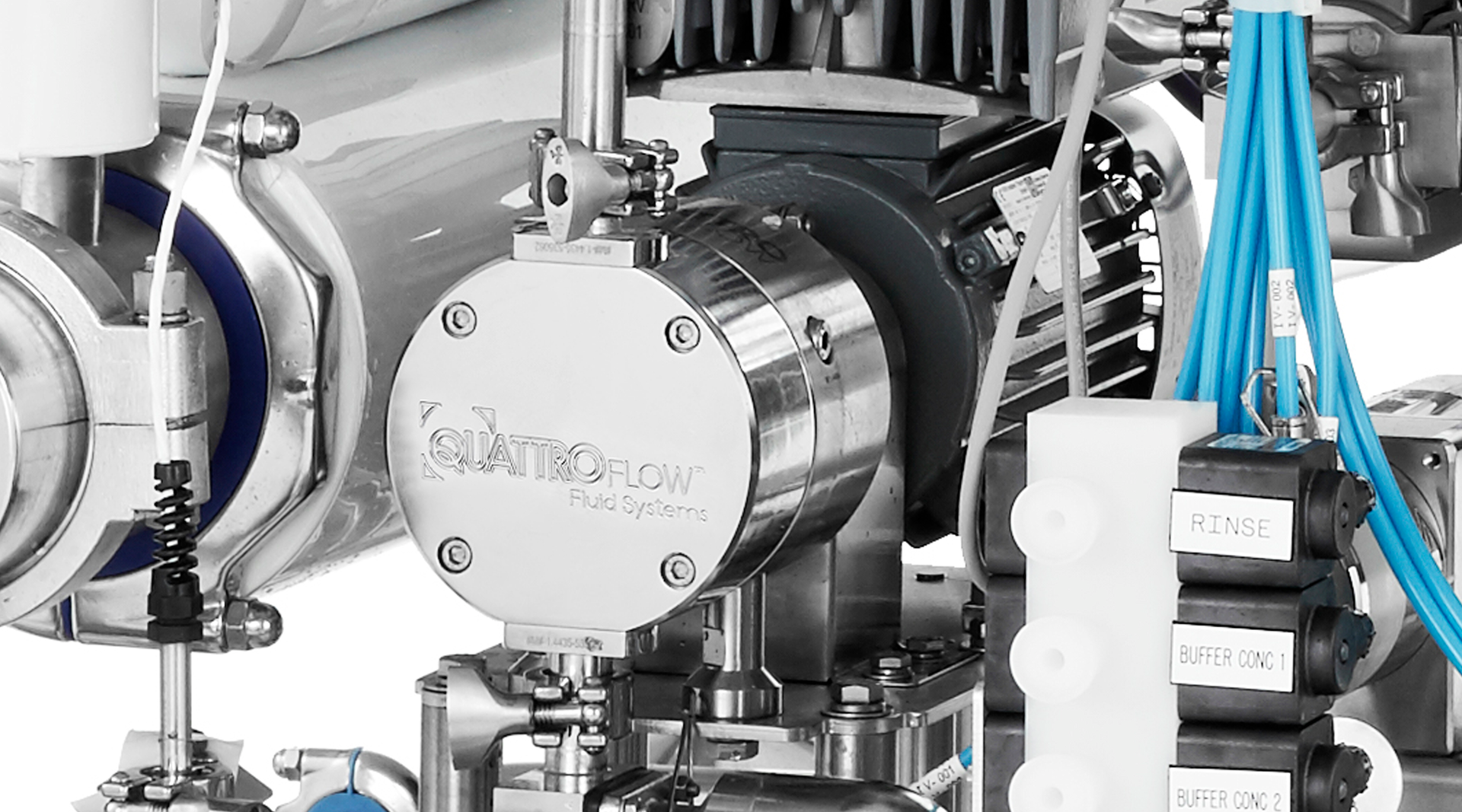 Figure 1: Asahi Kasei Bioprocess America Inc., or AKBA, has grown into one of the largest pharmaceutical and bioprocessing companies in North America. One key to its success has been the incorporation of Quattroflow Quaternary (Four-Piston) Diaphragm Pumps into its critical Inline Buffer Formulation (IBF) and Virus Filtration systems.