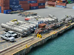 Figure 2: Pipeline run from vessel to tanker trucks. Figure 2: Pipeline run from vessel to tanker trucks.