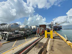 Figure 3: Connection from the pipeline to the truck manifold. Figure 3: Connection from the pipeline to the truck manifold.