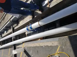 Kynar PVDF pipe installation. Kynar PVDF pipe installation.