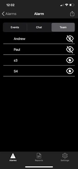 Figure 3: WIN-911 mobile app call-out list displays operators who have seen the alarm and those who have not. Figure 3: WIN-911 mobile app call-out list displays operators who have seen the alarm and those who have not.