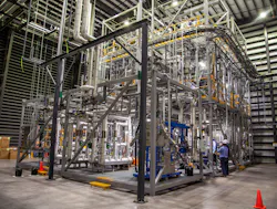 Truckable modules are further advantaged in that due to their relative size. They are typically assembled indoors in an assembly-line fashion versus outside at a fabrication yard. Truckable modules are further advantaged in that due to their relative size. They are typically assembled indoors in an assembly-line fashion versus outside at a fabrication yard.