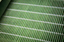 Figure 5: Some wide-pleat filters use synthetic bead pleat separators to ensure that the pleats remain wide and open to improve dust release and prevent the media from folding over on itself. Figure 5: Some wide-pleat filters use synthetic bead pleat separators to ensure that the pleats remain wide and open to improve dust release and prevent the media from folding over on itself.