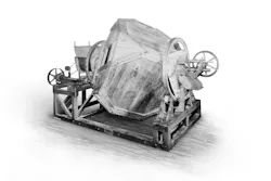 The predecessor of today's Rotary Batch Mixer utilized a wooden vessel and frame in the mid 1800s. The predecessor of today's Rotary Batch Mixer utilized a wooden vessel and frame in the mid 1800s.