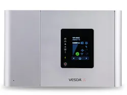 The Honeywell VESDA-E VEU analyzes the air in a flair detection chamber that uses a short wavelength laser, a CMOS imager, and multiple photodiodes to minimize false alarms. The Honeywell VESDA-E VEU analyzes the air in a flair detection chamber that uses a short wavelength laser, a CMOS imager, and multiple photodiodes to minimize false alarms.