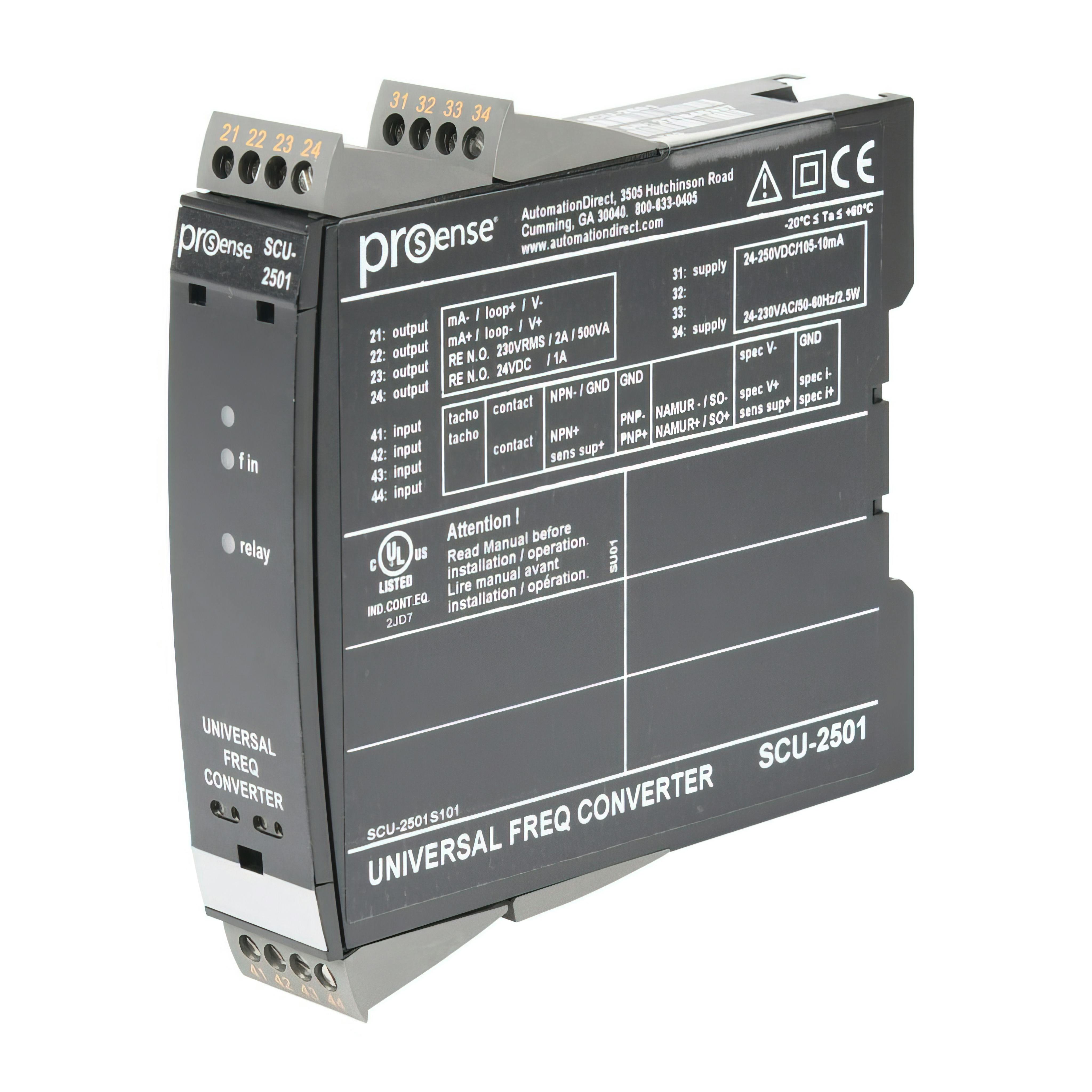 Figure 1: A universal signal conditioner like the AutomationDirect ProSense series provides versatile options for designers to convert, transmit, scale and isolate a variety of signal input to control systems.