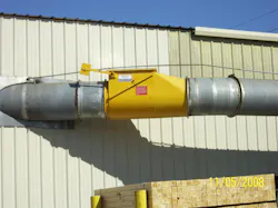 Figure 1. A back-draft damper provides passive isolation on a dust collection duct. Figure 1. A back-draft damper provides passive isolation on a dust collection duct.