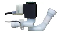 A custom solenoid valve with integrated manifold for beverage production use. A custom solenoid valve with integrated manifold for beverage production use.