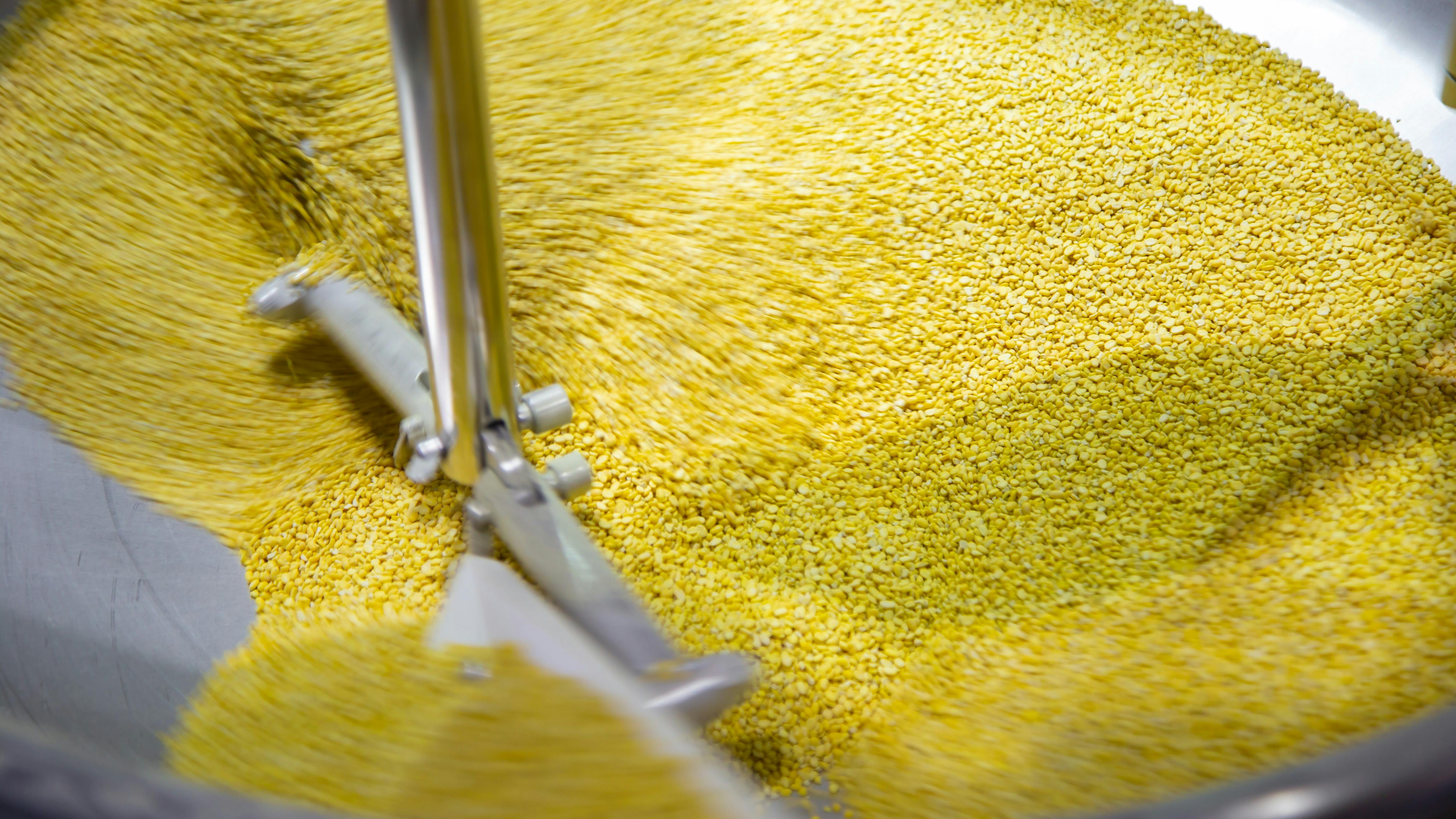 Food ingredients in an industrial mixer