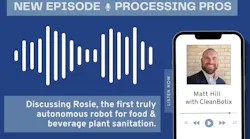 CleanBotix’ Matt Hill explains how the ROSIE sanitation robot addresses labor shortages, improves cleaning consistency and reduces water and chemical use in food and beverage plants. CleanBotix’ Matt Hill explains how the ROSIE sanitation robot addresses labor shortages, improves cleaning consistency and reduces water and chemical use in food and beverage plants.