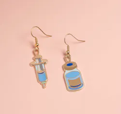 DissentPins Vaccine Syringe and Vial (mixed set) Drop Earrings DissentPins Vaccine Syringe and Vial (mixed set) Drop Earrings