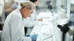 Checklist, investigation and female biologist with clinic protocol development for pharmaceutical study Checklist, investigation and female biologist with clinic protocol development for pharmaceutical study