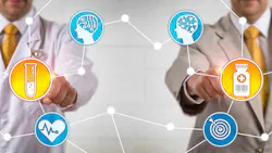 Unrecognizable clinician and executive are joining forces in drug development and production. Concept for drug discovery, joint venture. Unrecognizable clinician and executive are joining forces in drug development and production. Concept for drug discovery, joint venture.