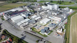 Aerial view of Axplora Farmabios site in Gropello Cairoli, Italy Aerial view of Axplora Farmabios site in Gropello Cairoli, Italy
