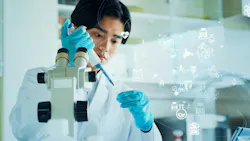 Researcher conducting an experiment and science and technology concept Researcher conducting an experiment and science and technology concept