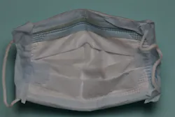 Figure 6b: Check to see if more tape is required to close the gap between the filter and mask. If needed, add tape to support the weaker areas. Figure 6b: Check to see if more tape is required to close the gap between the filter and mask. If needed, add tape to support the weaker areas.