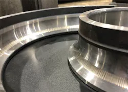 Figure 2. Vibration analysis of this motor bearing revealed textbook fluting; it was discovered in time to avoid unpredicted downtime. The motor runs one of a municipality’s vertical turbine pumps feeding fresh water to a community of several thousand households. (Image courtesy Motion.) Figure 2. Vibration analysis of this motor bearing revealed textbook fluting; it was discovered in time to avoid unpredicted downtime. The motor runs one of a municipality’s vertical turbine pumps feeding fresh water to a community of several thousand households. (Image courtesy Motion.)