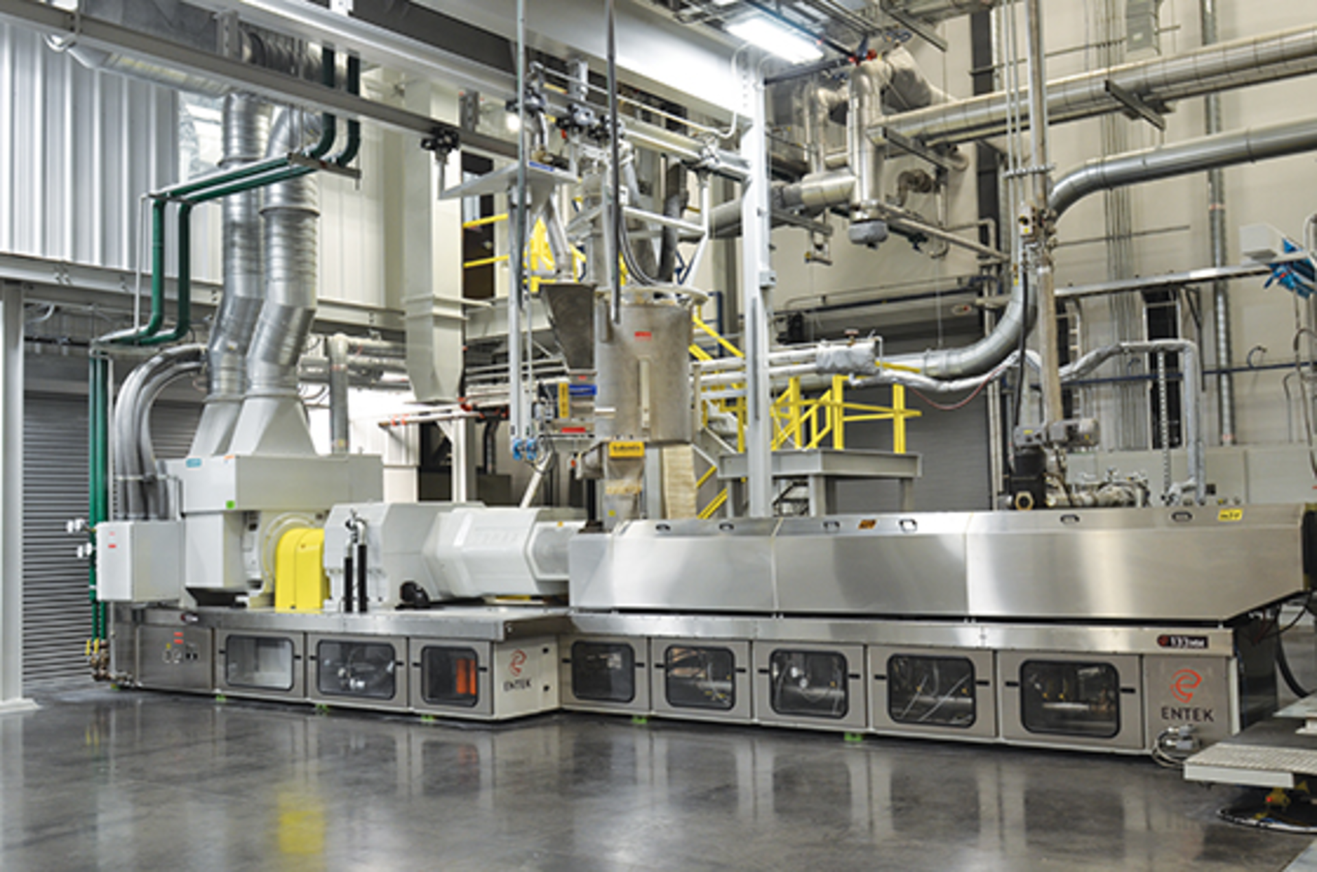 Entek's 133mm twin-screw extruder used for the company's Line 11 battery separator production line.