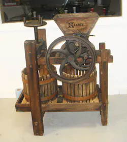 One of the apple presses sits in the new factory at HPM, an homage to HPM's original product when it began in 1877. One of the apple presses sits in the new factory at HPM, an homage to HPM's original product when it began in 1877.