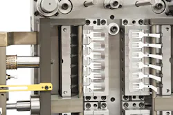 StackTeck's stack component designed to mold cutlery features complex cooling geometry. StackTeck's stack component designed to mold cutlery features complex cooling geometry.