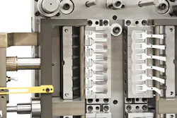 StackTeck's stack component designed to mold cutlery features complex cooling geometry. StackTeck's stack component designed to mold cutlery features complex cooling geometry.